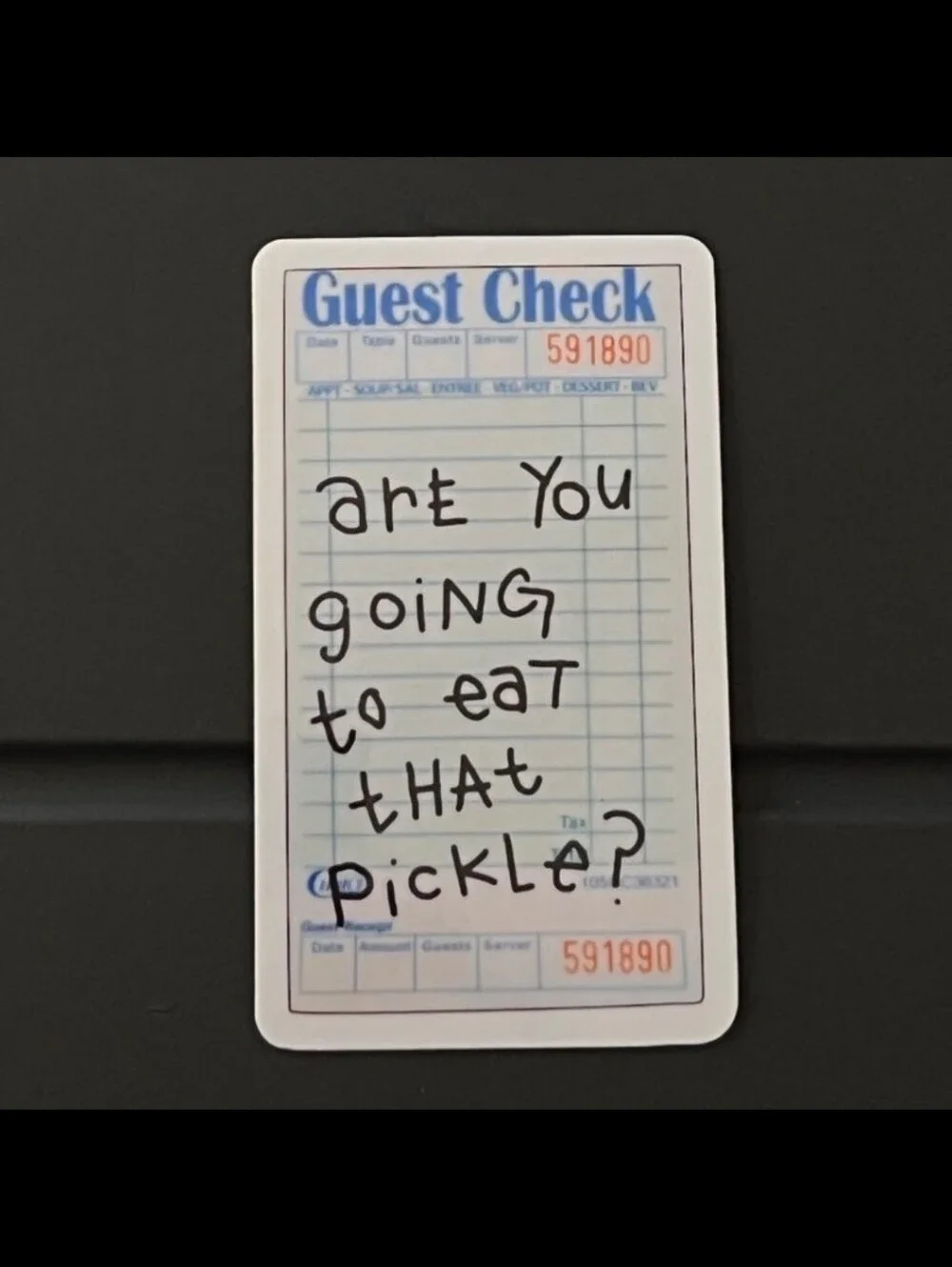 Note Pad Sticker - Black Guest Check Design